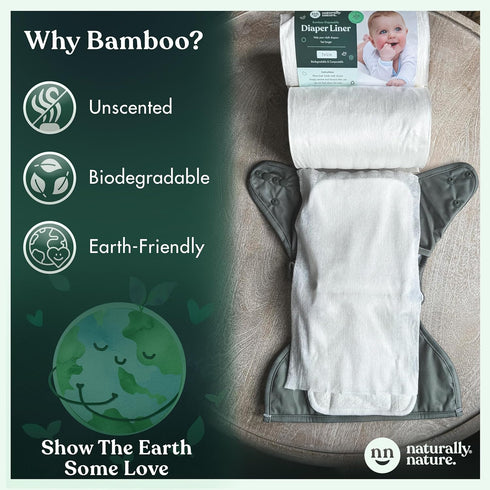 200 Count (2 100 Naturally Nature Disposable Cloth Diaper Liners, Unscented, Fragrance-Free, Chlorine Free Diaper