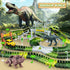 Dinosaur Tracks 271 PCS Set - Create a Dinosaur World Road Race with 2 Cars and 2 Dinosaur Toys for Ages 3-8