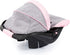 67933AA 18" Bayer Design Toy, Car Seat Easy Go for Neo Vario Pram with Cover, Doll Accessories, Pink, Grey