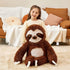 IKASA Giant Sloth Stuffed Animal, 30" Hanging Three Toed Plush Toy, Cute Fluffy Gift for Kids