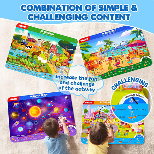 Preschool Learning Activities Search and Find Books, Travel Game for Kids Ages 3-8, Birthday Gifts