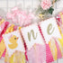 BEADED 1st Duck High Chair Banner - Pink Rubber Duck Birthday Party Decoration, Ducky Birthday Party Baby Shower