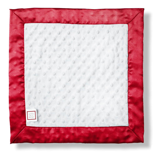 SwaddleDesigns Baby Lovie, Small Security Blanket, Plush Dots with Satin Trim, Red, 14 x 14 inches (36 x 36 cm) by SwaddleDesigns