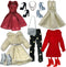 Eledoll 11.5 inch Doll Clothes Lot - Fashion Pack for Winter Holiday & New Years