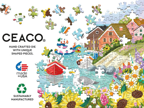Ceaco - Olivia Gibbs - Sea Town Harbor - 300 Piece Jigsaw Puzzle for Adults and Kids