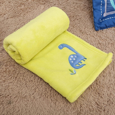 8 Set Set Stacker/3 YJM PC Dinosaur Crib Bedding for Baby Boys, Blue Nursery with Quilt/Sheet/Dust