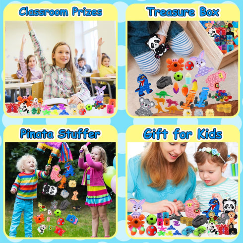 Kiss Monkey 640 PCS Prize Treasure Box Toys, Classroom Party Favors for Kids, Fidget Toys Bulk, Goodie Bags Stuffers