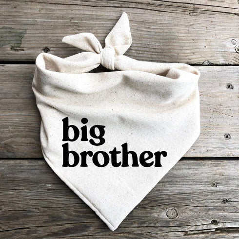 Generic Dog Bandana Pregnancy Announcement Big Brother Baby Reveal Oatmeal Cream Minimal Neutral Color Announcement
