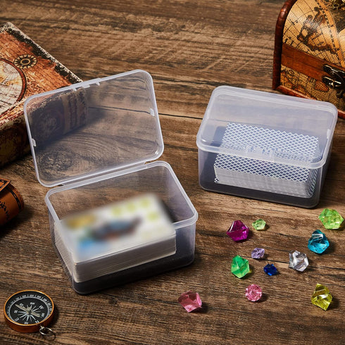PerKoop 8 Pcs Clear Plastic Card Case - Playing Card Storage Box Holder - Organizer for Travel Game, 4.7 x 3.3 x 2.5