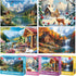 BraniacBits 4-Packs 100 5-8 4-6 6-8 8-10 Piece Puzzles - Four Seasons Scenery Large Piece Puzzles for Senior Adults