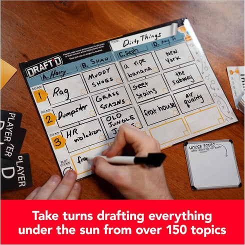 Draft’d - A Drafting Game for Everyone, Party Game for College, Bachelorette, Family Game Night, Ages 14+