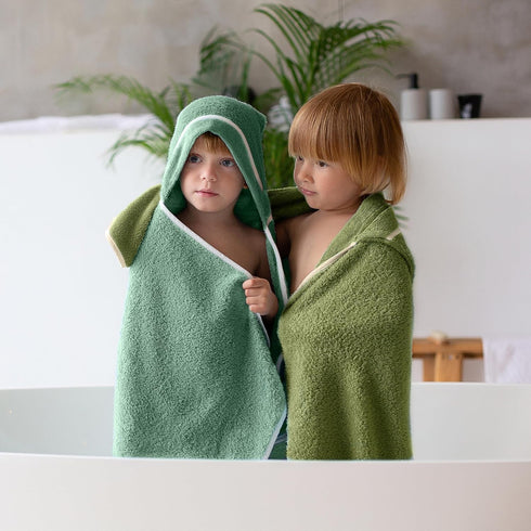 Ultra-Soft Olive Hooded Toddler Bath Towels - Rayon from Bamboo