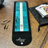 Unique Lightweight Folding Travel Cribbage Game | Portable Travel-Size Cribbage Board Set (Teal & White)