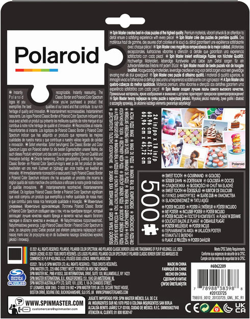 Polaroid 500-Piece Sweet Treats Jigsaw Puzzle in 3D Tin Container, Vintage Retro 70’s Film Camera