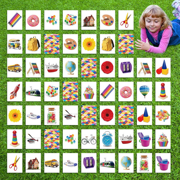 60 Pieces Jumbo Memory Matching Game - 30 Pairs Educational Cards for Preschool Activities
