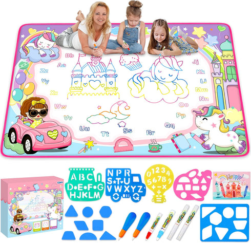 Water Doodle Mat- Kids Painting Writing Doodle Board Toy - Color Drawing