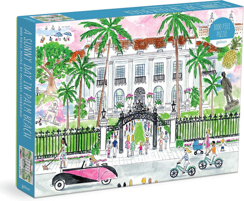 Galison 1000 Piece Puzzle: Michael Storrings A Sunny Day in Palm Beach - Beautiful & Fun for Adults