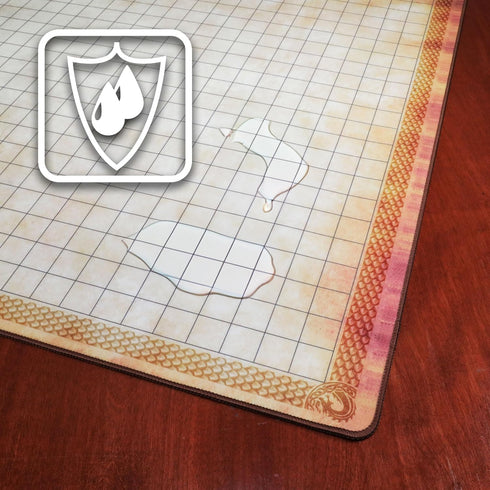 (24x36in) Set Set ENHANCE Deluxe RPG Grid Mat - DND Map with Premium Rubber, Non-Slip Grip, No Creasing - Dry Erase DND