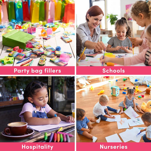 144-Pack (576 4-Pack THE TWIDDLERS Mini Crayons in Bulk Total) - Crayon Boxes for Kids Party Favors, Restaurant