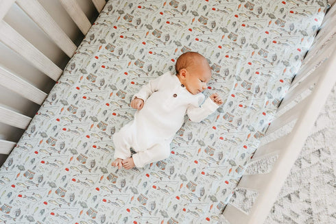Copper Pearl Premium Soft Knit Crib Sheets - Trout Design for Standard Mattresses