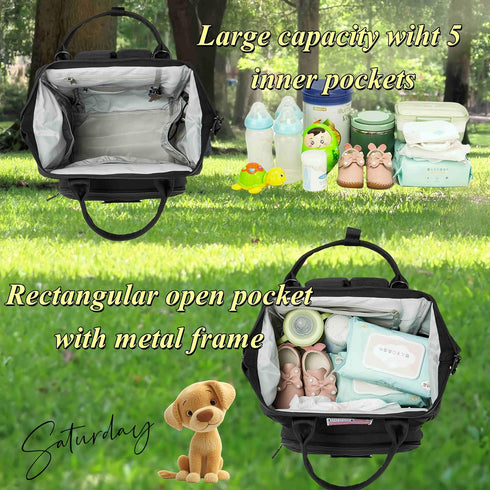Backpack Backpack Daddy/Mommy Diaper Bag for Dad and Mom with USB Charging Port Stroller Straps and Insulated