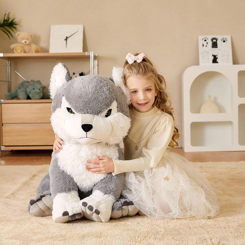 Toy,23" (23 inches, EARTHSOUND Giant Wolf Stuffed Animal Plush Large Jumbo Cute Soft Toys,Big Size Huge Fluffy Plushy