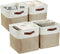 DECOMOMO Cube Storage Bin Storage Cubes 12 x 12, Set of 4 - Foldable Fabric Bins with Faux Leather Handles