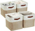 DECOMOMO Cube Storage Bin Storage Cubes 12 x 12, Set of 4 - Foldable Fabric Bins with Faux Leather Handles