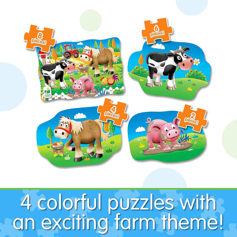 The Learning Journey: My First Puzzle Sets 4-In-A-Box Farm – Farm-Themed Puzzle Sets - Educational Toddler Toys & Activities for Children Ages 2-5