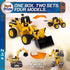 4-in-1 DIY Construction STEM Toy, 603-Piece Excavator Building & Robotics Kit for Boys & Girls 8-12