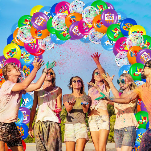 50 Pieces Art Party Balloons, Printed Latex Balloons for Classroom Paint Class and Birthday Party Decoration