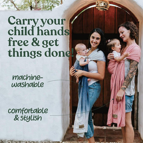 Nalakai Luxury Ring Sling Baby Carrier, Soft Linen Blend Baby Sling, Baby Wrap, Wear Your Little One Close to Your