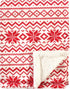 Hudson Baby Unisex Baby Plush Mink and Sherpa Blanket, Red Fair Isle, One Size for Infants