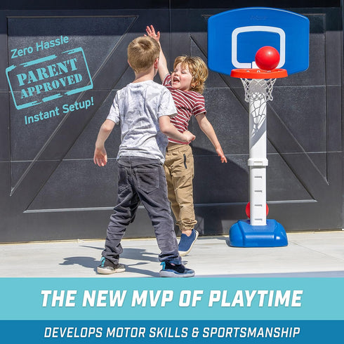 GoSports Tot Shot Toddler Basketball Set, Indoor & Outdoor Toy Hoop with Adjustable Height