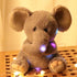 11'' Hopearl LED Musical Stuffed Elephant Lighting Up Singing Plush Toy Adjustable Volume Lullaby Animated Soothe