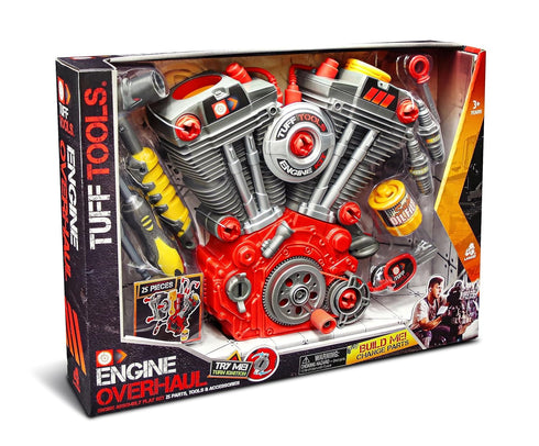 Lanard Tuff Tools Engine Overhaul - 25 pc Playset with Lights & Sounds, Realistic Mechanic Toy for Kids Ages 3+