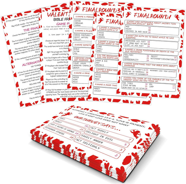 Valentines Day Games for Adults, Bible Friendly Feud Quiz for Family, Fun Trivia Games for Valentine’s Day