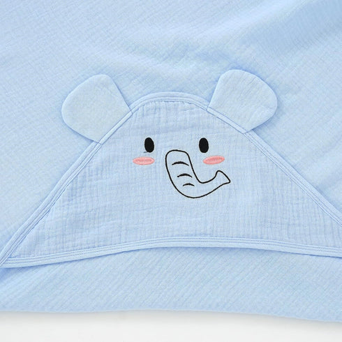 YIXPOH 100% 32x32Inch Hooded Baby Towels for Newborn Cotton Muslin Soft Absorbent Baby Bath Towels with Hood for Infant