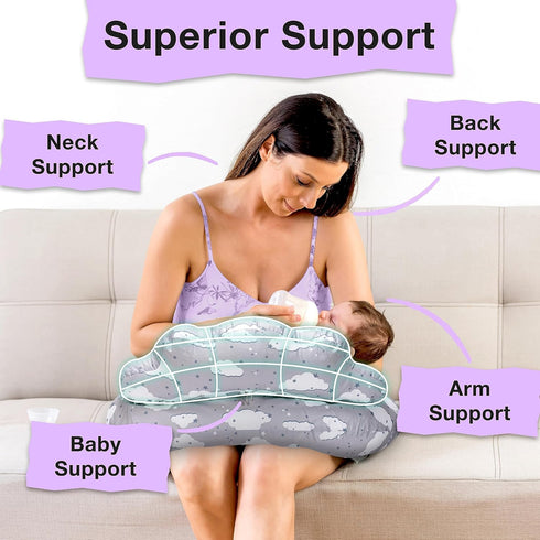 Nursing Pillow & Diaper Bag Combo - Perfect Baby Shower Gift