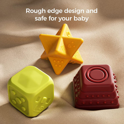 TUMAMA Baby Sensory Ball Set, Soft Textured Squeeze Balls, Montessori Toys, Easter Egg for Babies 3-12 Months