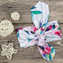 Newborn Girls Receiving Blanket Headband Set, Flower Baby Swaddle Blankets (0-6 Months, Striped)