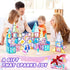 Set 4 3-5 4-8, Magnetic Tiles Unicorn Building Toys with Dolls, Princess Magnetic Blocks for Kids Ages STEM Educational
