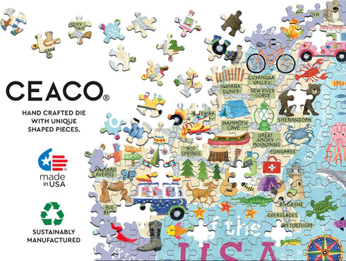 500 Ceaco - National Parks Map - Piece Jigsaw Puzzle