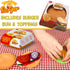 Stretcheez Hamburger Play Food for Kids, Stretchy Pretend Food & Toppings, Mix & Match Sets for Role Play