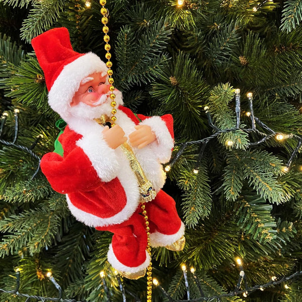 Christmas Decorations, Battery Operated Climbing Santa Claus with Music for Home Party Decoration