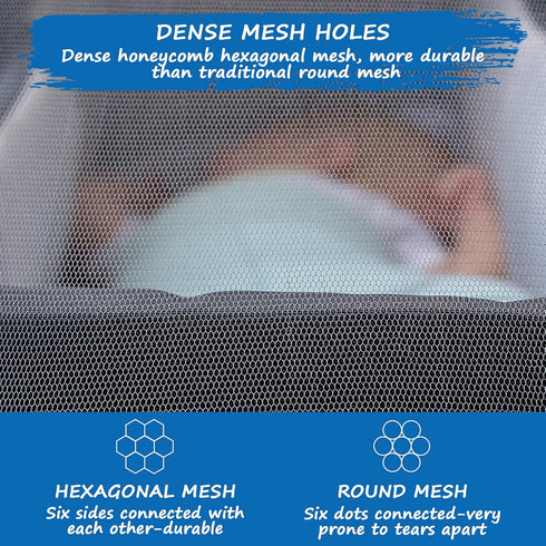 Pack Baby Mosquito Net for Stroller, Reusable Bug Net for Stroller, Playards, N Plays and Portable Mini Crib, Portable
