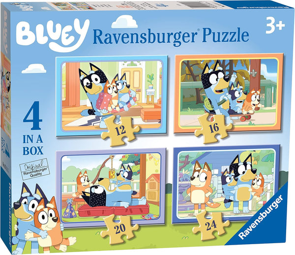 Ravensburger Bluey Jigsaw Puzzles for Kids - 4 in Box (12, 16, 20, 24 Pieces) Age 3 Years Up