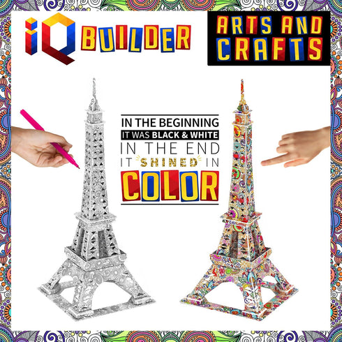 12 3D Set IQ BUILDER | Fun Creative DIY Arts and Crafts KIT | Best Toy Gift for Girls and Boys Age Year Old |