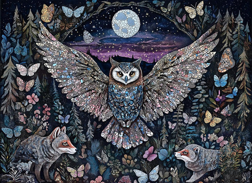 1000 Adults,6 26.6x19.2 Glow-in-The-Dark Owl Puzzles for Adults Pieces, Difficult Challenging Unique Puzzle for Colors