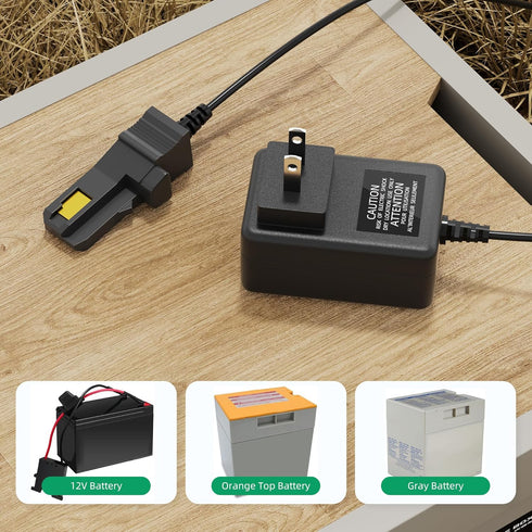 Power Wheel Charger 12 Volt with 12 AWG Wire Harness Connector for 12V Power Wheel Fisher Price Battery Toys